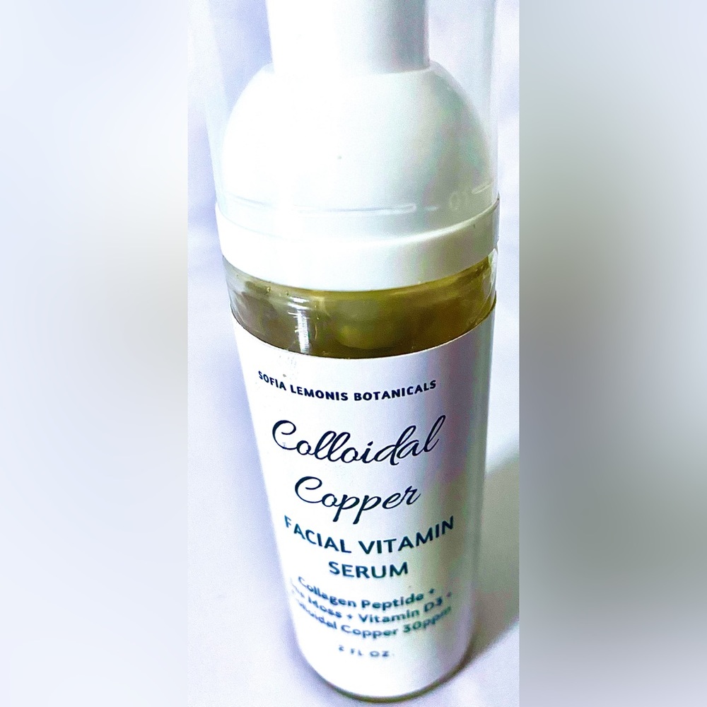 Colloidal copper serum with collagen peptide vitamin D 3 , sea moss + magnesium